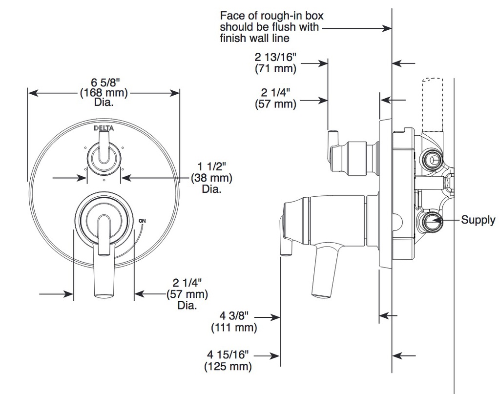 Delta T27T959-BL Monitor(R) Tempassure(R) 17T Series Valve With 3 Setting Div