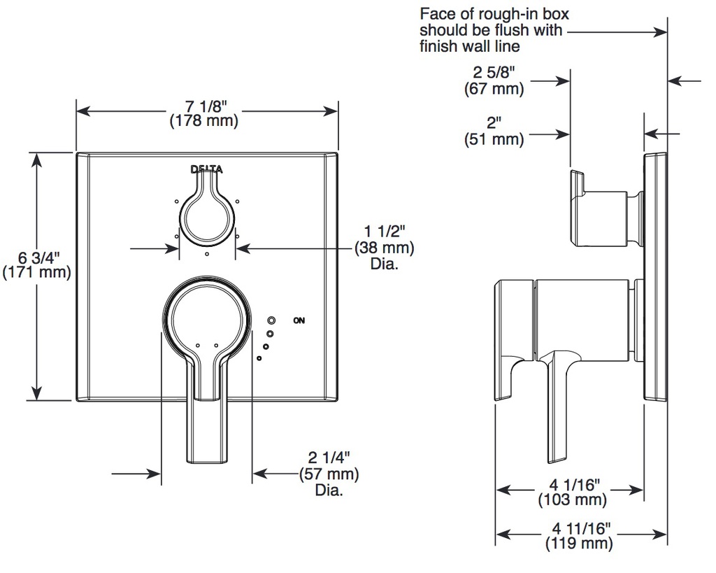 Delta T27T999-PR Integrated Diverter Trim 6S 2L 17T