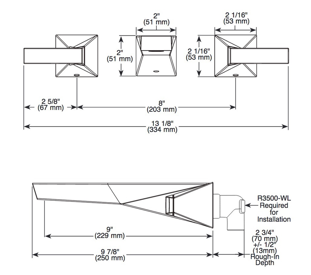 Delta T3543LF-PR-WL 2H Wall Mount Lavatory Faucet