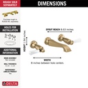 Delta T3556LF-GSWL Dorval Wall Mounted Bathroom Faucet Trim 