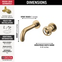 Delta T3558LF-CZWL Trinsic Wall-Mount Bathroom