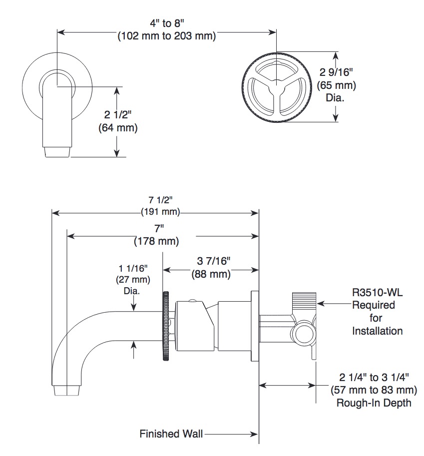 Delta T3558LF-SSWL Trinsic Wall-Mount Bathroom