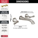 Delta T3576LF-SS-PR-WL Wall Mounted Lavtrim