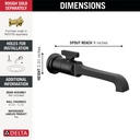 Delta T3589LF-BLWL Tetra Single Handle Wall Mount Bathroom Faucet