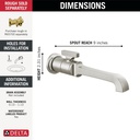 Delta T3589LF-SS-PR-WL Tetra Single Handle Wall Mount Bathroom Faucet