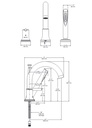 Delta T3759-BL Trinsic 3 Hole Roman Tub With Handshower 
