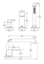 Delta T3763-SS Kitano 3-Hole Roman Tub W/ Handshowertrim