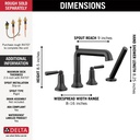 Delta T4736-BL Saylor 4-Hole Roman Tub Trim With Hand Shower