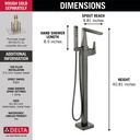 Delta T4743-KS-PR-FL Floor Mount Tub Filler Trim