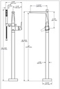 Delta T4743-PR-FL Floor Mount Tub Filler Trim