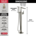 Delta T4743-SS-PR-FL Floor Mount Tub Filler Trim