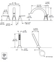Delta T4746-PR 4-Hole Roman Tub W/ Handshower Trim