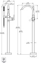 Delta T4746-KS-PR-FL Floor Mount Tub Filler Trim