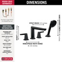 Delta T4771-BL 4-Hole Roman Tub Trim With Hand Shower