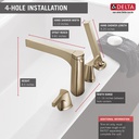 Delta T4774-CZ Zura 4-Hole Roman Tub With Handshower Trim 