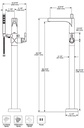 Delta T4774-BLFL Zura Floor Mount Tub Filler With Handshower 
