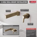 Delta T574LF-CZWL Zura Single Handle Wall Mount Lavatory Faucet 8" Minimum 