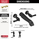 Delta T5756-BLLHP-WL Dorval Tub Filler Trim Wall Mount W/O Handles 