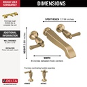 Delta T5756-CZLHP-WL Dorval Tub Filler Trim Wall Mount W/O Handles 
