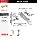 Delta T5756-LHP-WL Dorval Tub Filler Trim Wall Mount W/O Handles 