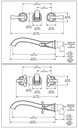 Delta T57766-BLWL Stryke Wall Mounted Tub Filler Rim 2O 