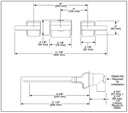 Delta T5799-PR-WL Two Handle Wall Mounted Tub Filler