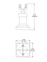 Delta U4010-BL-PK Square Wall Mount Bracket Matte Black