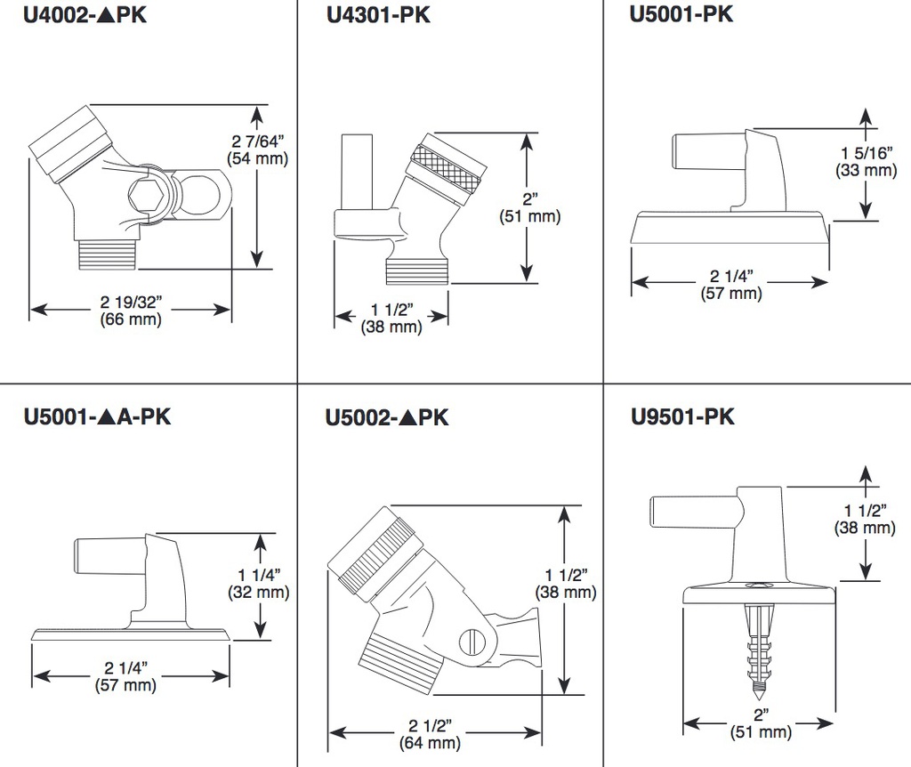 Delta U4301-PK Metal Shr Arm Pin Mount 