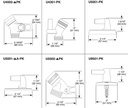 Delta U4301-PK Metal Shr Arm Pin Mount 