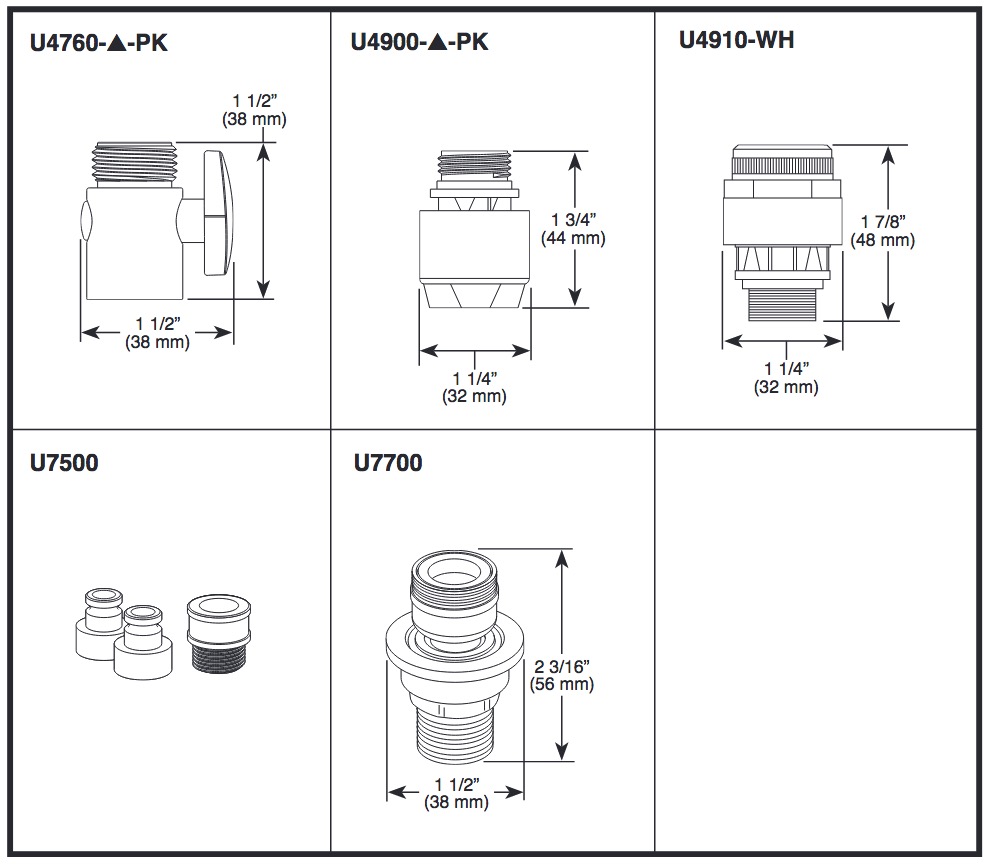 Delta U4760-PK Volume Control All Brass With Plastic Slide Lever 