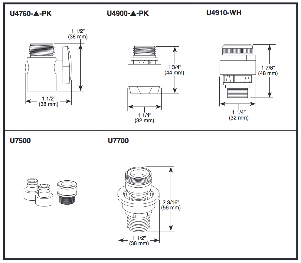 Delta U4900-PK Vacuum Breaker Atmospheric 1/2 Connection With Brass Shield 