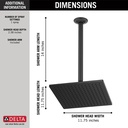Delta U4998-BL Shower Arm & Flange 14" Ceiling Mount 