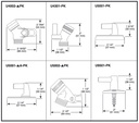 Delta U5001-PK Clear Pin Wall Mount With Mounting Screws 