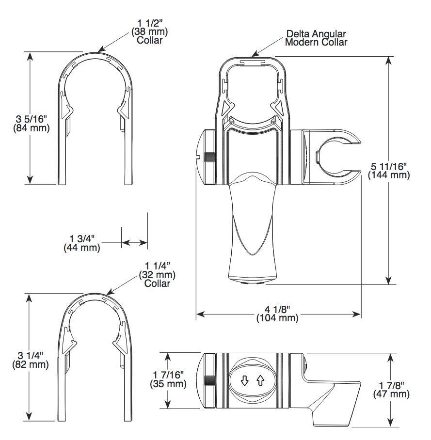 Delta U6500 Ada Grab Bar Handshower Mount 