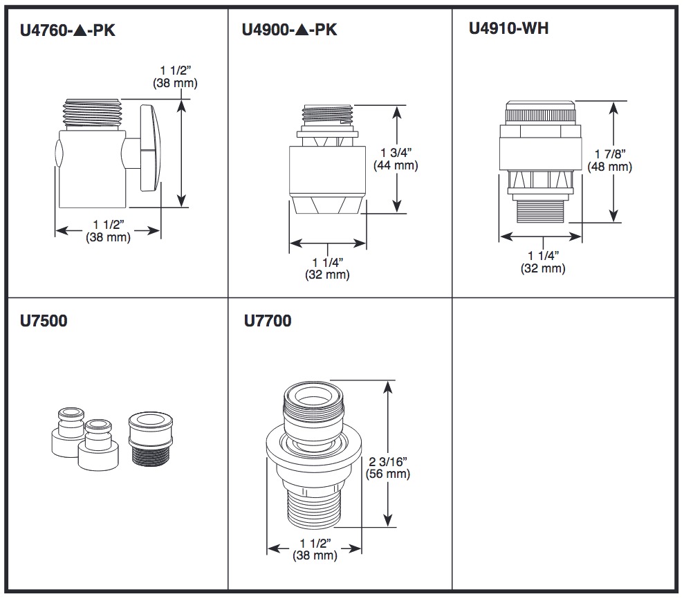 Delta U7500 Quick Connect Set For Hose To Hand Shr All Brass