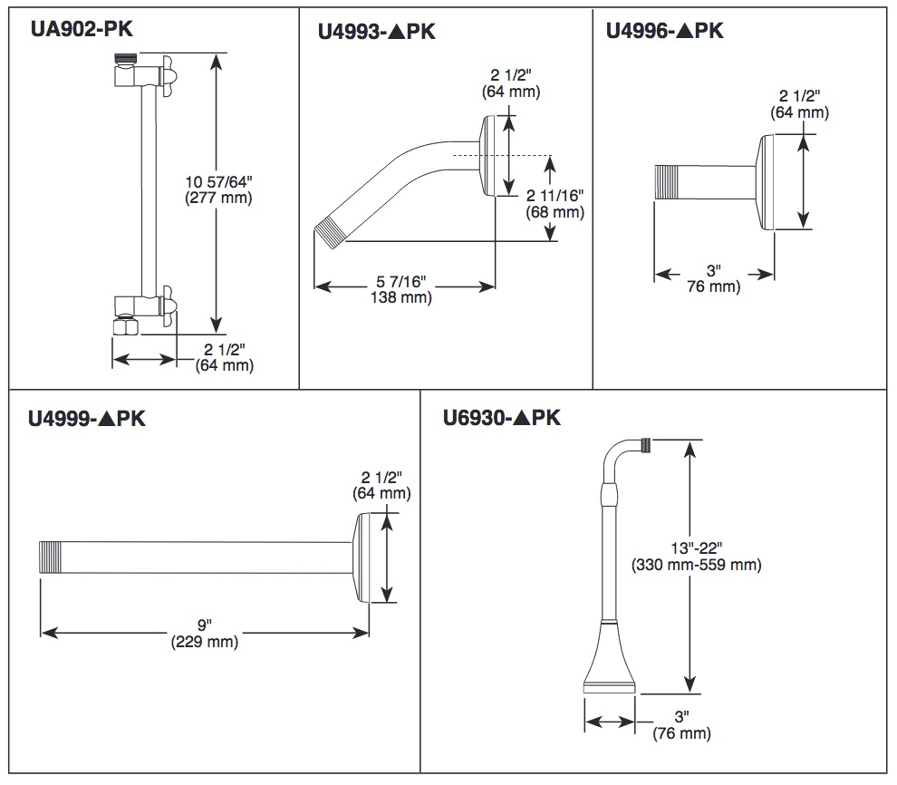 Delta UA902-PK Lift And Lower Arm 