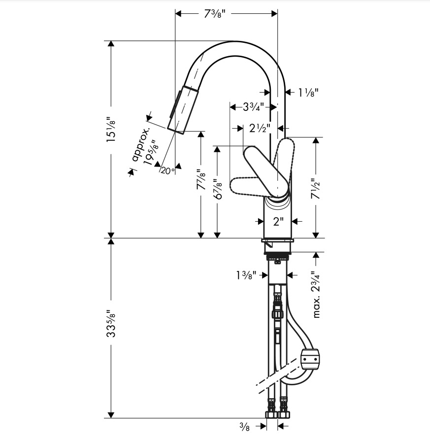 Hansgrohe 04506671 Prep Kitchen Faucet 2-Spray Pull-Down 1.75 Gpm