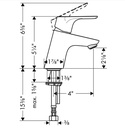 Hansgrohe 04510000 Focus E 70 Single Hole Faucet No Pop-Up