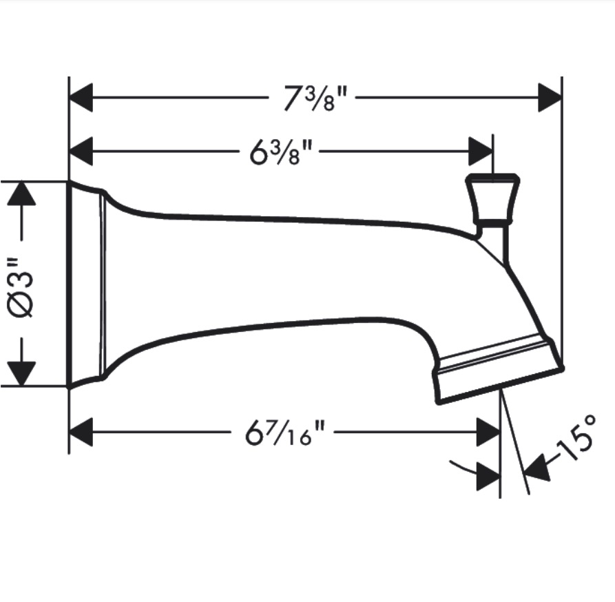 Hansgrohe 04775830 Tub Spout With Diverter