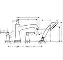 Hansgrohe 04777820 4-Hole Roman Tub Set Trim With 1.75 Gpm Handshower
