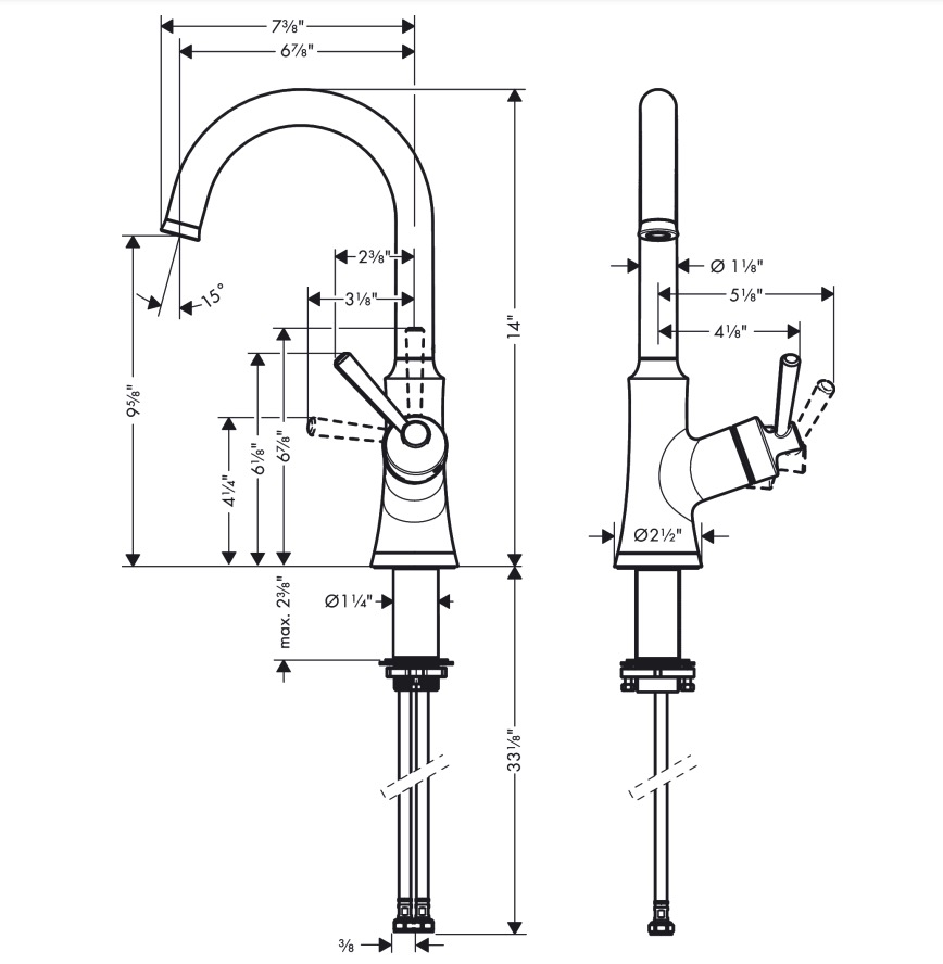 Hansgrohe 04795830 Bar Faucet 1.5 Gpm