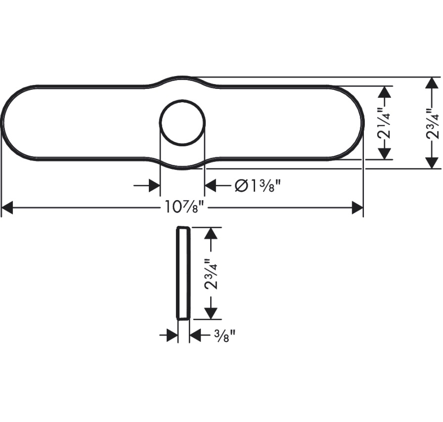 Hansgrohe 04797830 Base Plate For Single-Hole Kitchen Faucets 10"