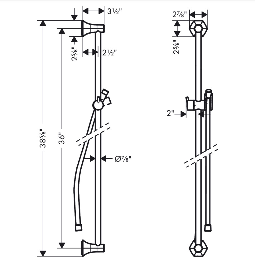 Hansgrohe 04832250 Wallbar 36"