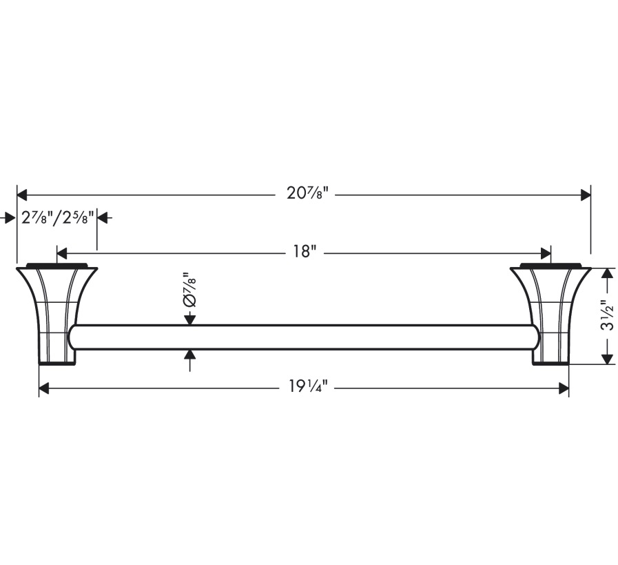 Hansgrohe 04834250 Towel Bar 18"