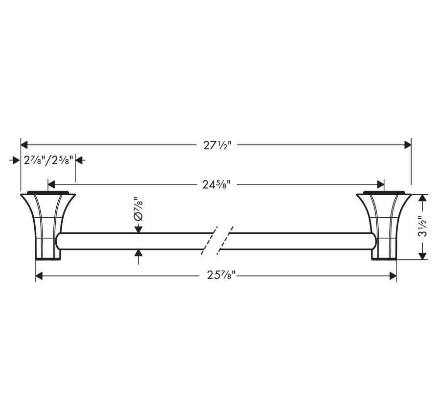 Hansgrohe 04835250 Towel Bar 24"