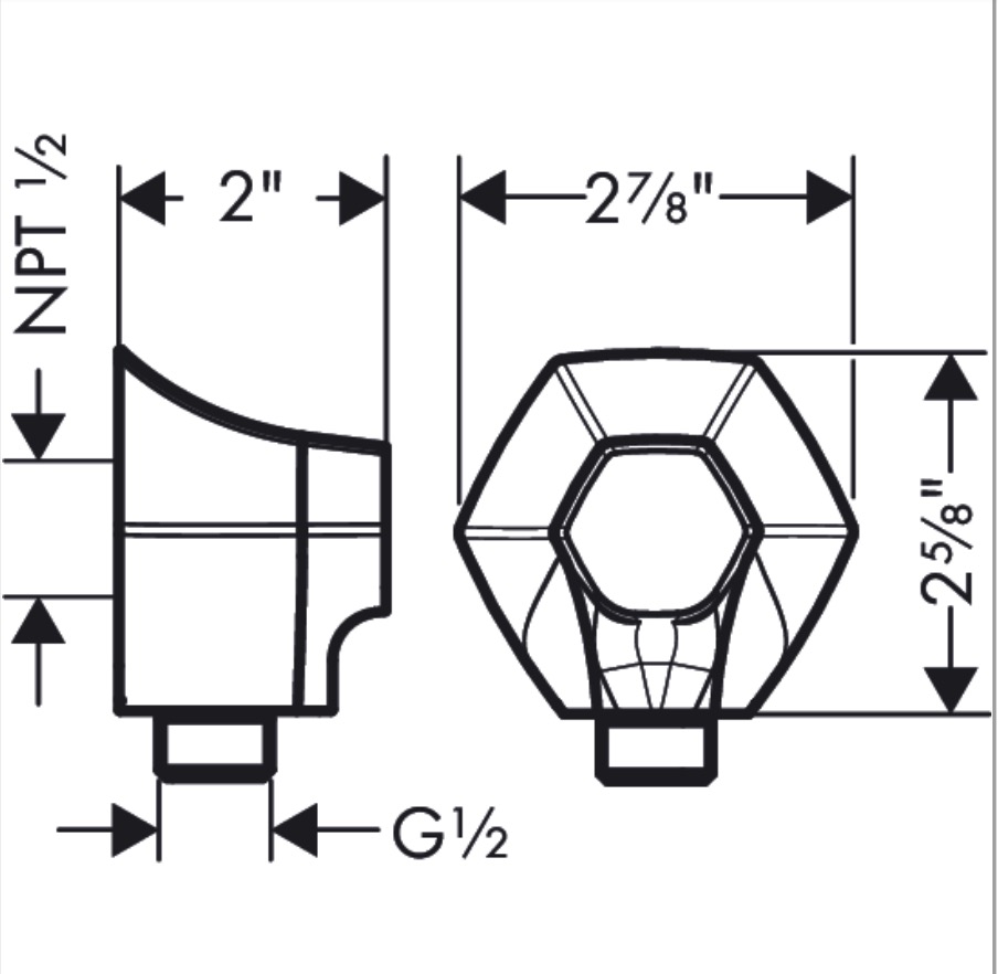 Hansgrohe 04839830 Wall Outlet With Check Valves