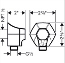 Hansgrohe 04839830 Wall Outlet With Check Valves