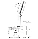 Hansgrohe 04905000 Handshower Set 120 3-Jet Powderrain 1.75 Gpm