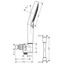 Hansgrohe 04913000 Handshower Set 120 3-Jet Powderrain 2.5 Gpm