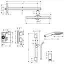 Hansgrohe 04914820 Thermostatic Showerhead/Wallbar Set With Rough 2.0 Gpm